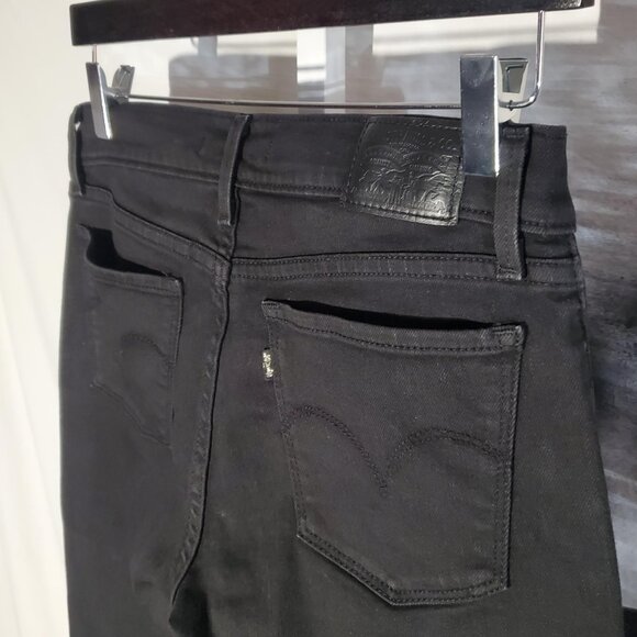 Levis 710 Super Skinny Black Jeans -raw hem - sz 28w - Picture 5 of 16